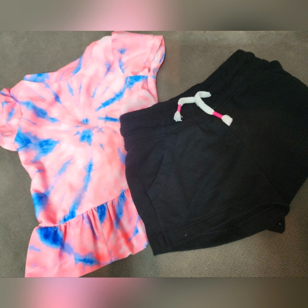 Lot of 2 - Girls Cat & Jack Shirt and shorts Size 2T